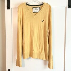Mens American Eagle Vintage Fit Long Sleeve V Neck Sweater Size Large Preppy‎